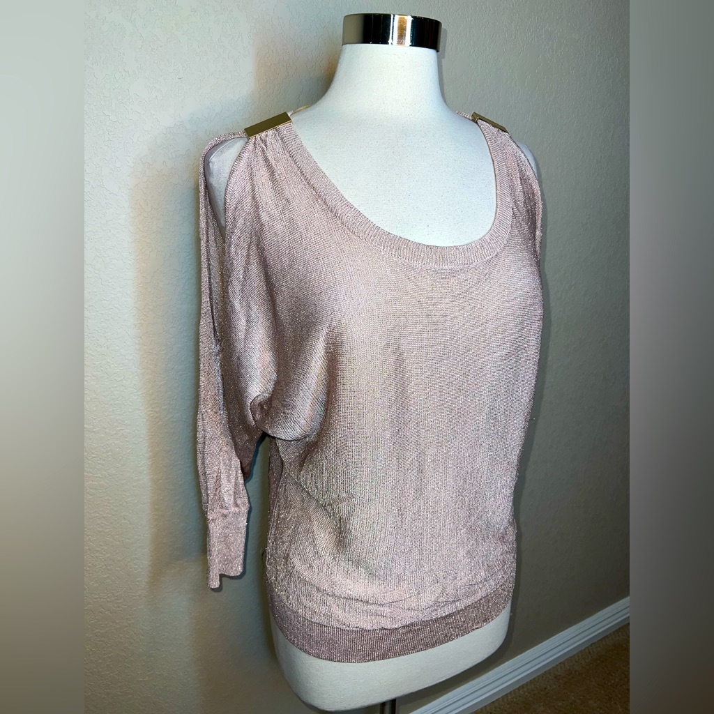 Inc Golden Top With Open Shoulders Size M